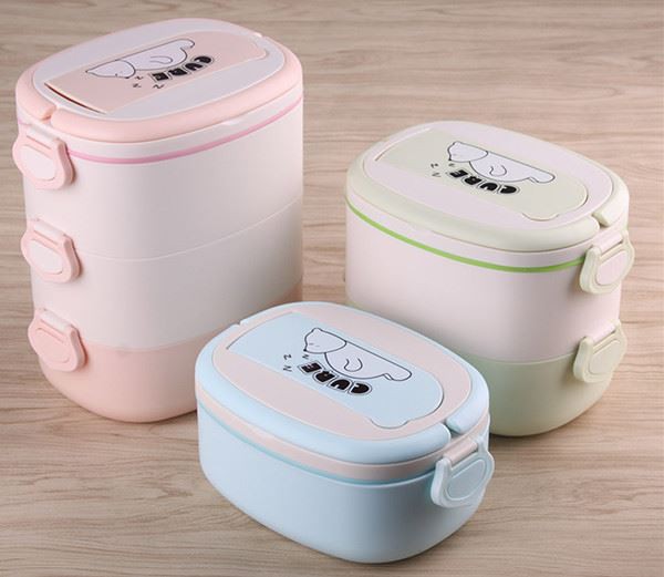 Travel Tiffin Lunch Box With Spoon And Handle
